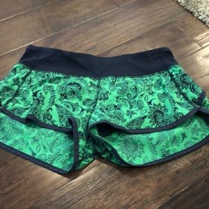 Navy and green Lululemon shorts